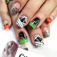 No.AW88 Halloween Cartoon Fingernails Patch 24pcs/Set