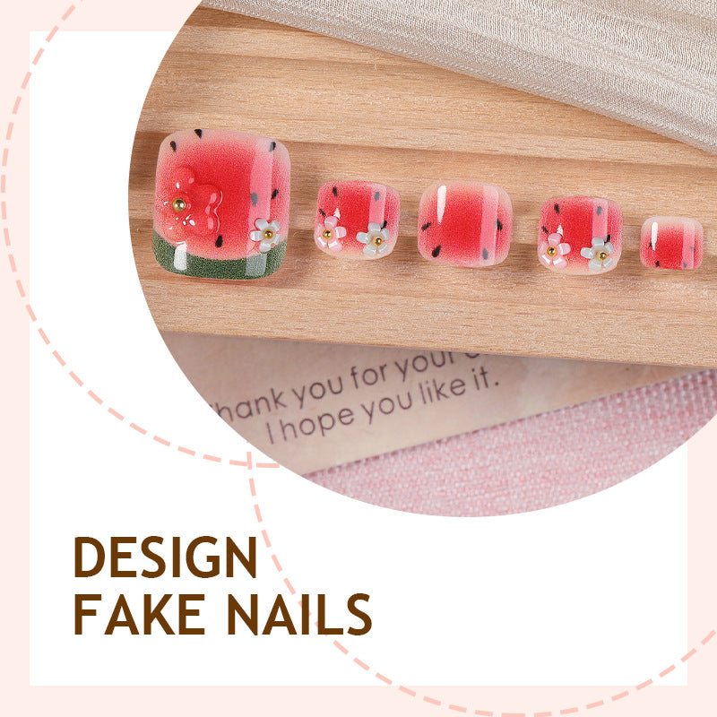 No.762 Watermelon Toenails Patch 24pcs/Set