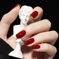 No.F53 Wine Red Fingernails Patch 24pcs/Set