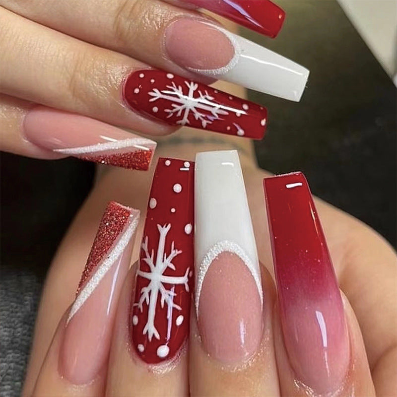 No.CM16 Christmas Snowflake Fingernails Patch 24pcs/Set