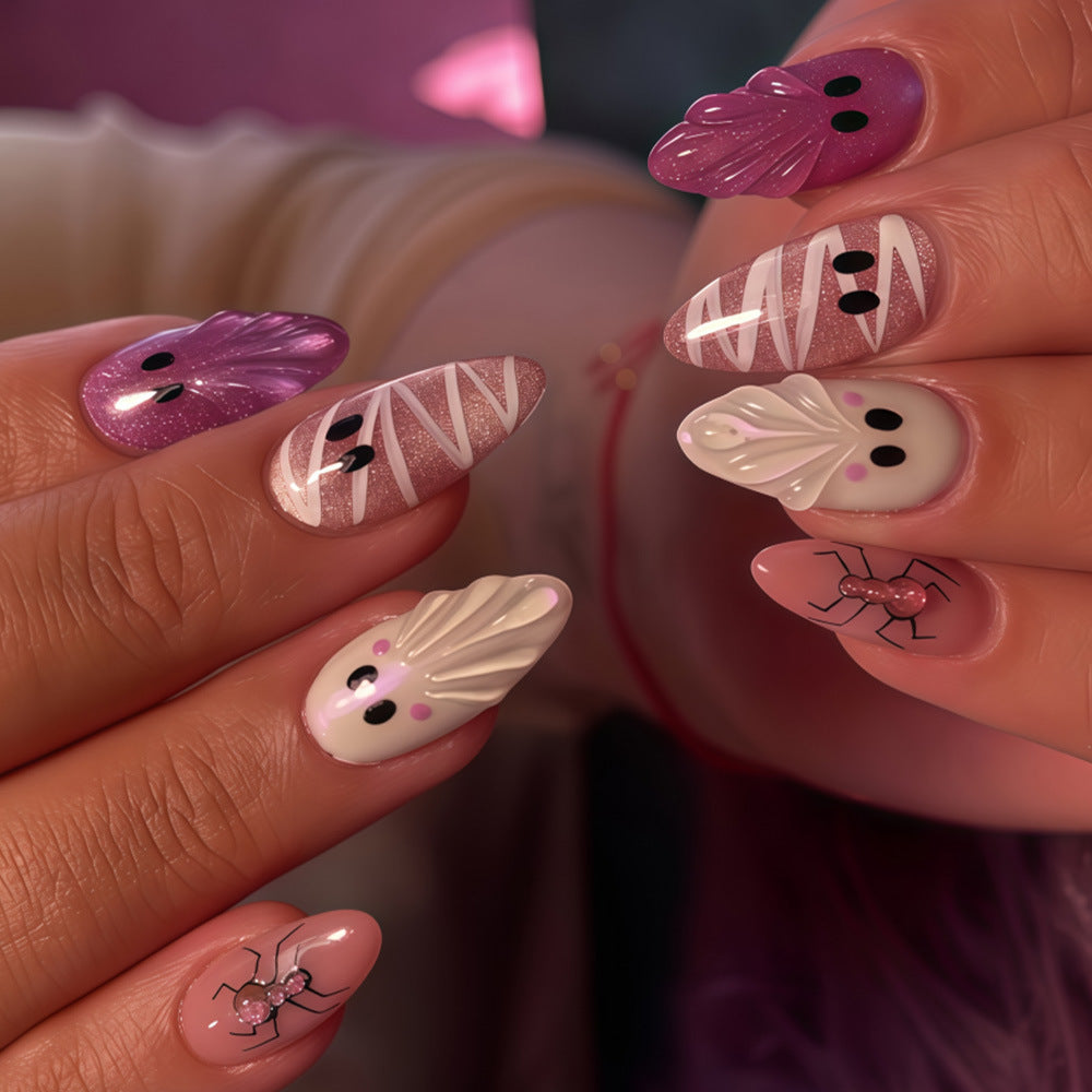 No.AW201 Halloween Ghost Fingernails Patch 24pcs/Set