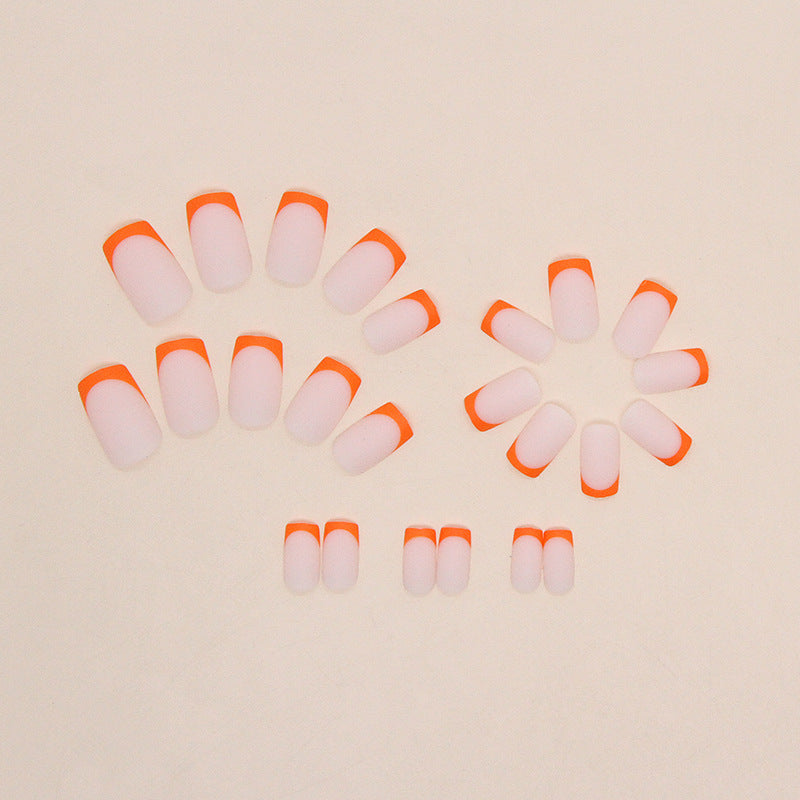 No.F36 Orange Frosted Fingernails Patch 24pcs/Set