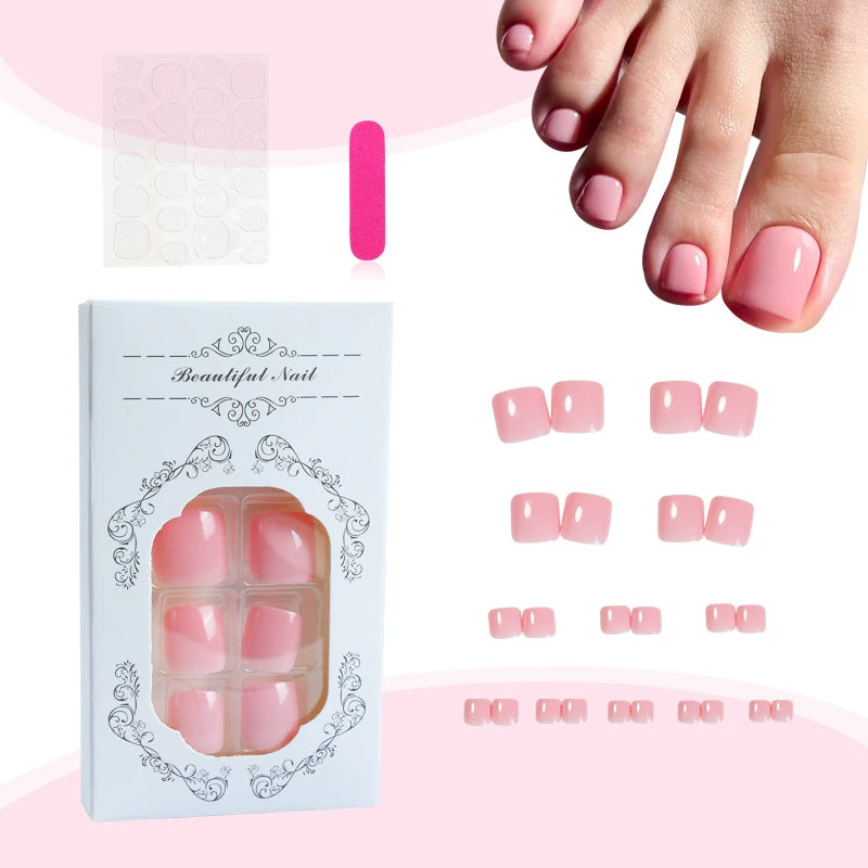 No.445 Pink Toenails Patch 24pcs/Set