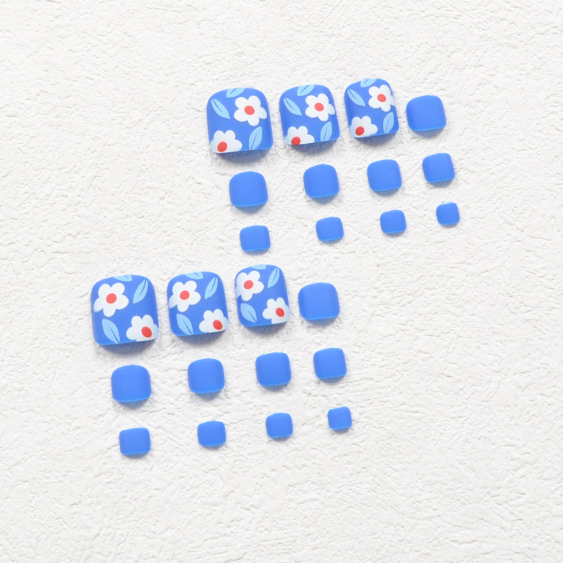 No.306 Blue Flower Toenail Patch 24pcs/Set