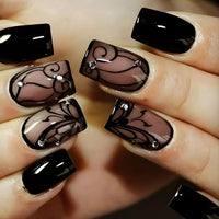 No.F44 Sexy Black Fingernails Patch 24pcs/Set