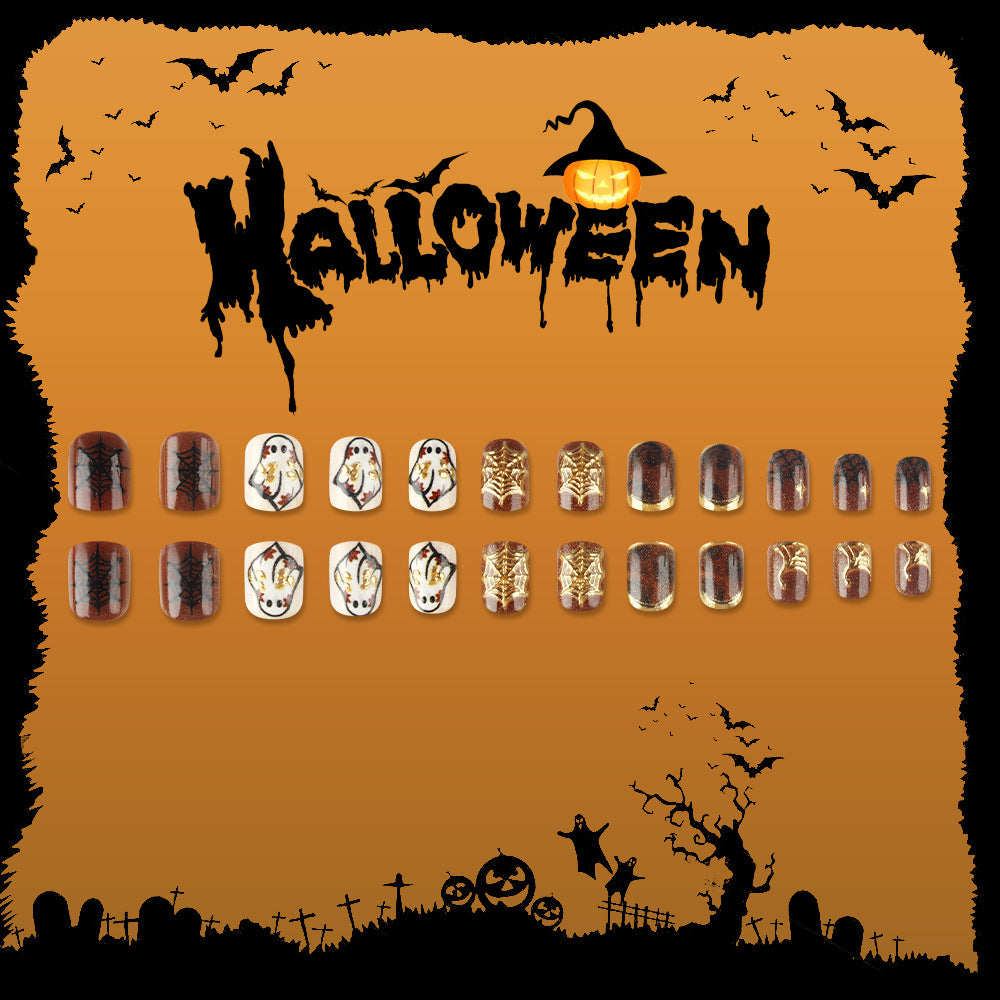 No.AW148 Halloween Gilded Fingernails Patch 24pcs/Set