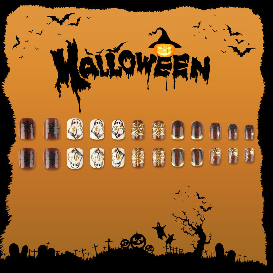 No.AW148 Halloween Gilded Fingernails Patch 24pcs/Set