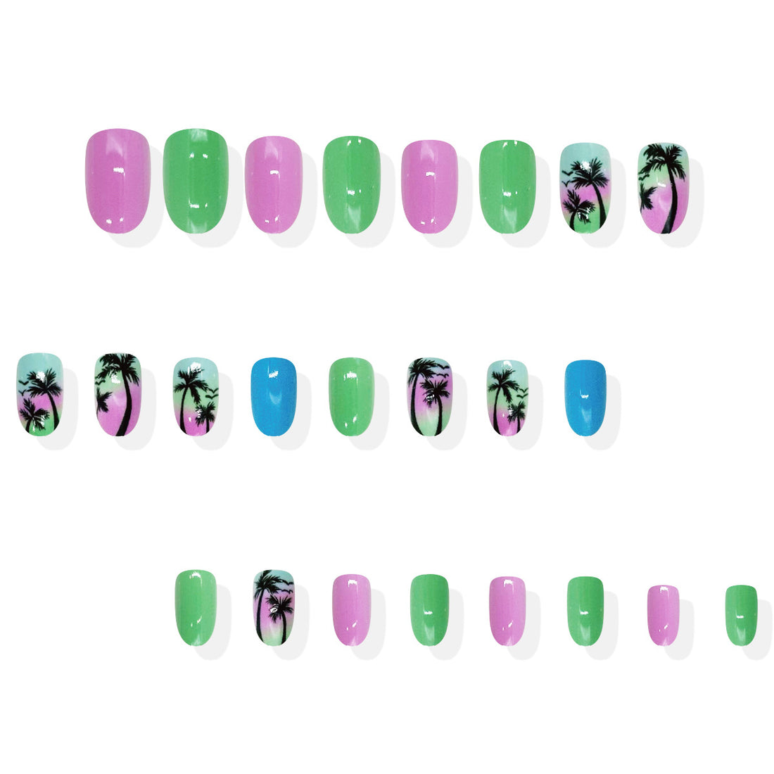 No.BH2 Gradient color Beach Fingernails Patch 24pcs/Set