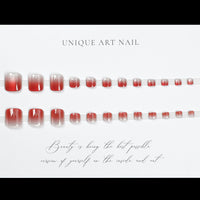 Gradient Cat Eye Red Toenail Patch 24pcs/Set