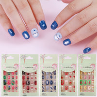 No.KD10 Christmas Mini Kids Press on Fingernails 24pcs/Set