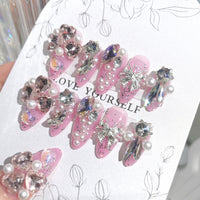 No.F76 Flash Diamond Fingernails Patch 24pcs/Set