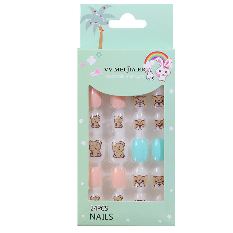 No.KD9 Cute Mini Kids Press on Fingernails 24pcs/Set