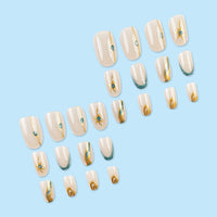 No.F2 Glitter Green  Fingernails Patch 24pcs/Set