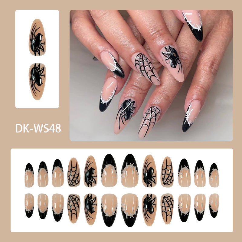 No.AW14 Halloween Black&White Spider Fingernails Patch 24pcs/Set