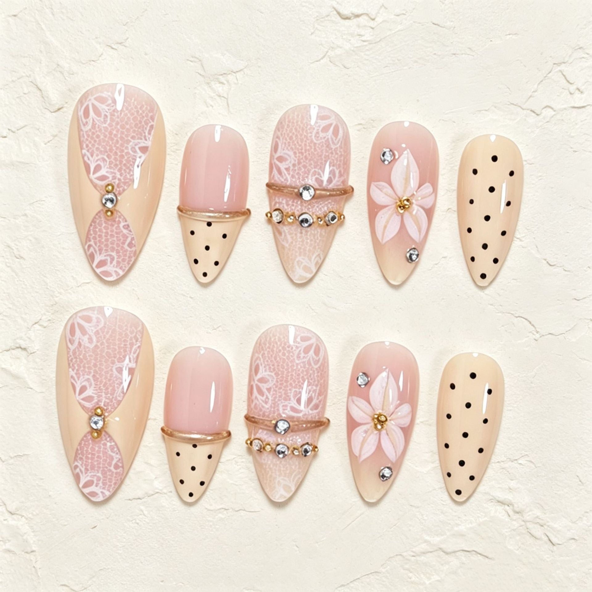 No.F774 Creamy Yellow Fingernails Patch 24pcs/Set