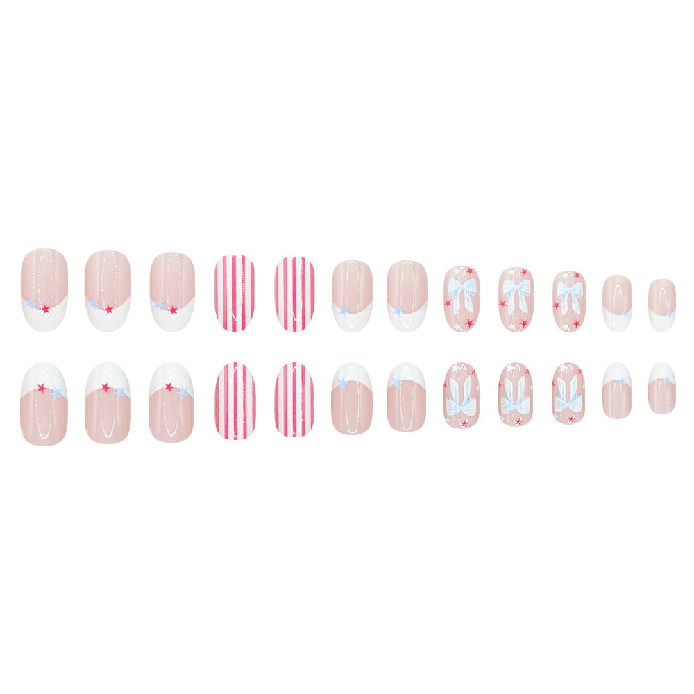 No.F760 Cute Bow Fingernails Patch 24pcs/Set