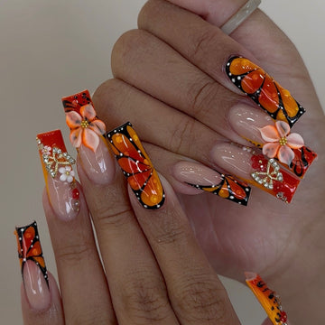 No.F480 Butterfly Sparkle Fingernails Patch 24pcs/Set