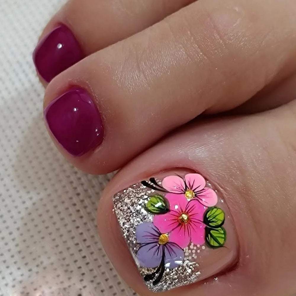 No.711 Flower Toenails Patch 24pcs/Set