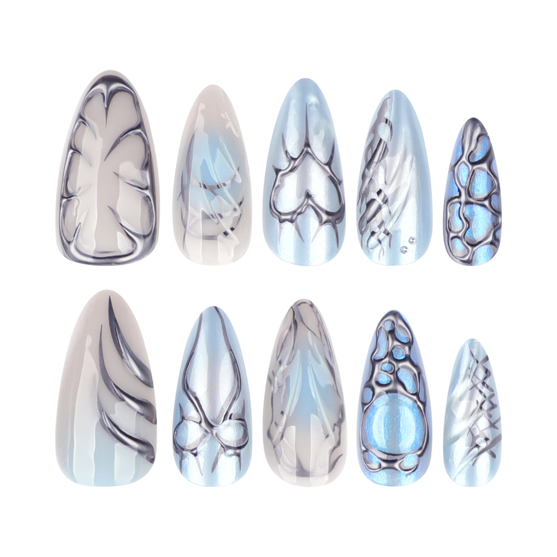 No.F585 Y2K Fashion Fingernails Patch 24pcs/Set