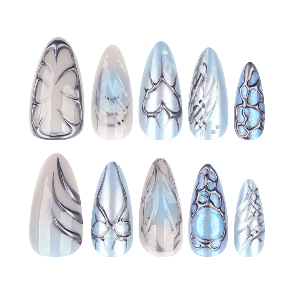 No.F585 Y2K Fashion Fingernails Patch 24pcs/Set
