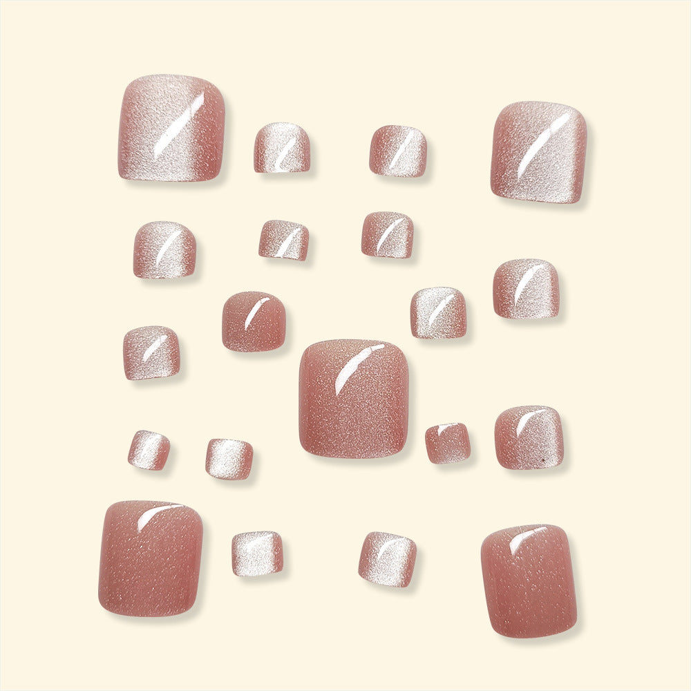 No.177 Nude Cat Eye Patelet Toenails Patch 24pcs/Set