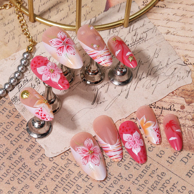 No.BH73 Flower Fingernails Patch 24pcs/Set