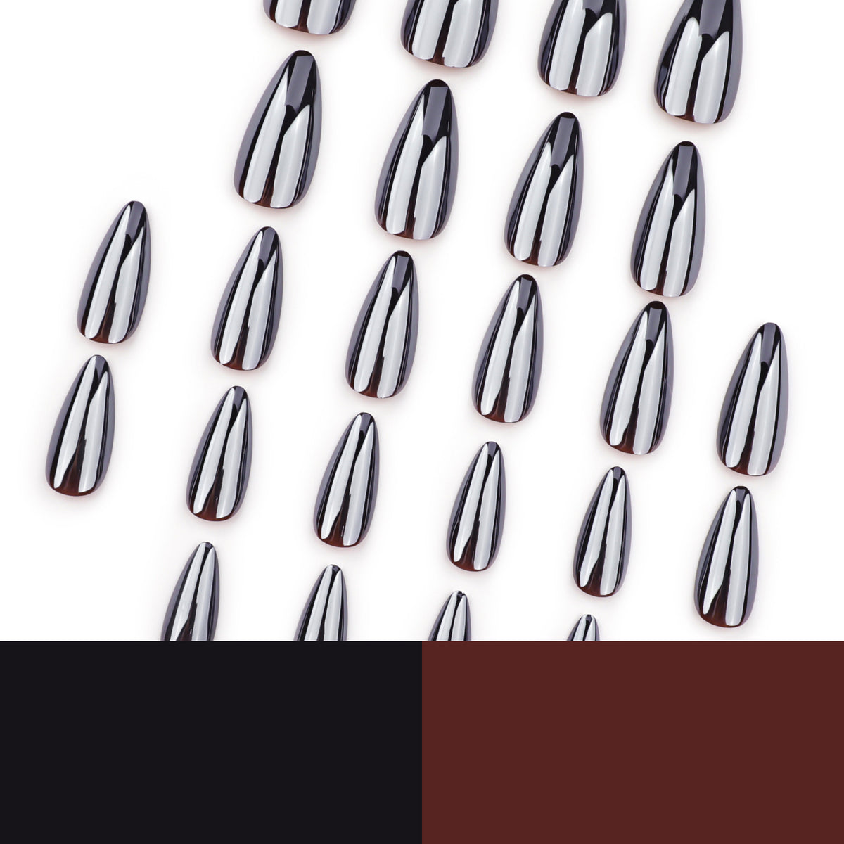 No.F636 Black Coating Fingernails Patch 24pcs/Set