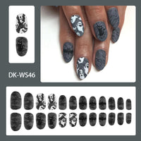 No.AW125 Halloween Dark Cat Fingernails Patch 24pcs/Set