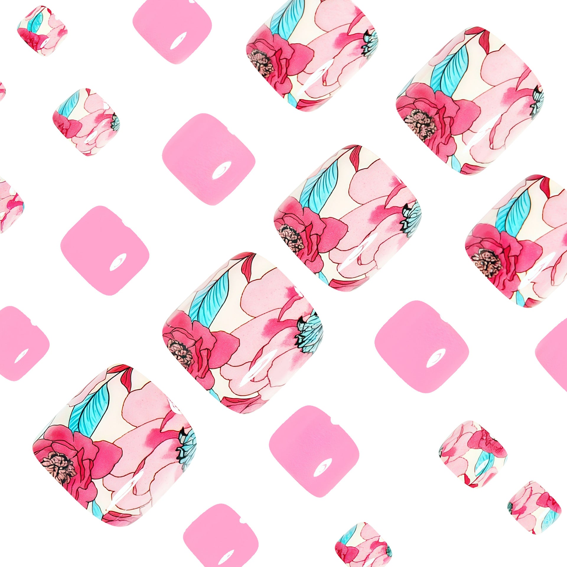 No.497 Rose Toenails Patch 24pcs/Set