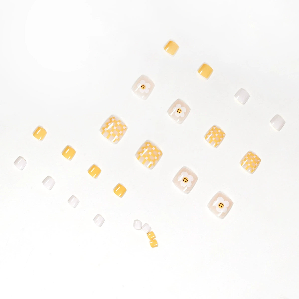 No.451 Yellow Flowers Toenails Patch 24pcs/Set