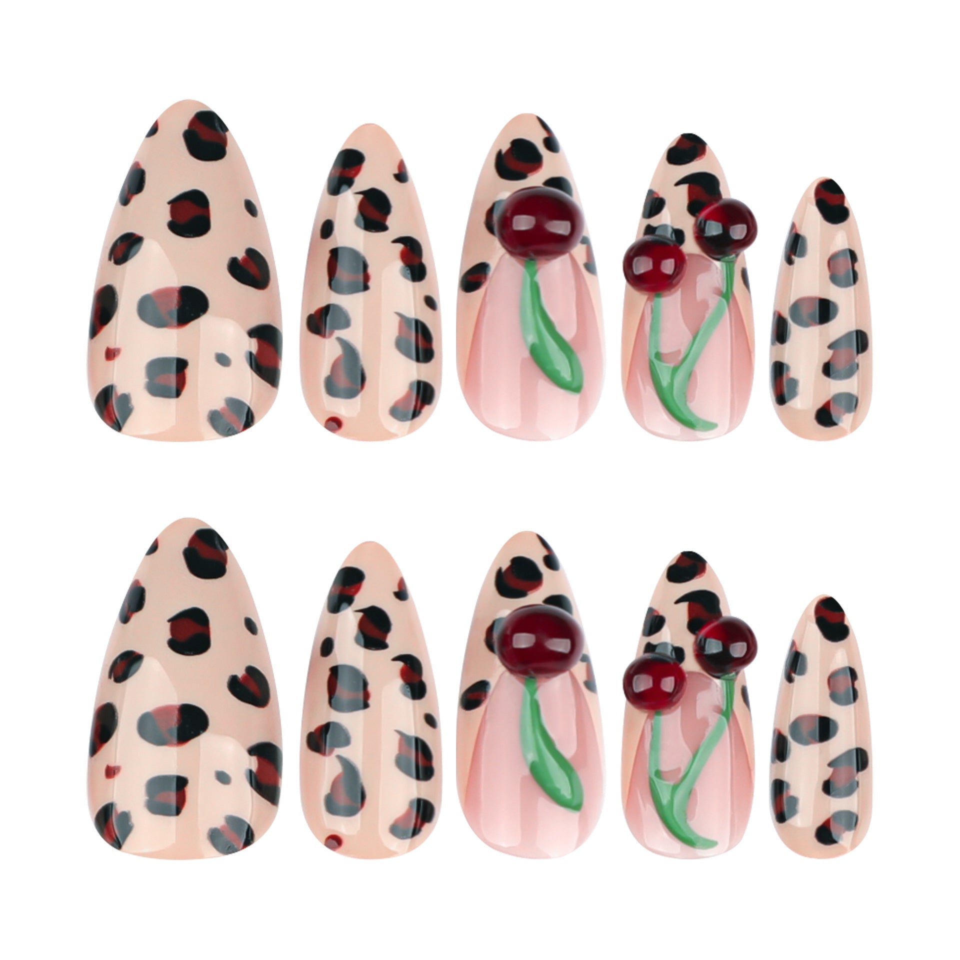 No.F383 Leopard Fingernails Patch 24pcs/Set
