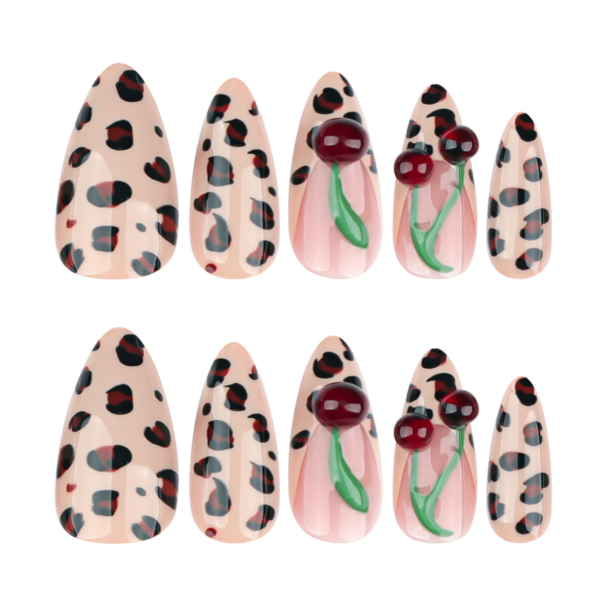 No.F383 Leopard Fingernails Patch 24pcs/Set