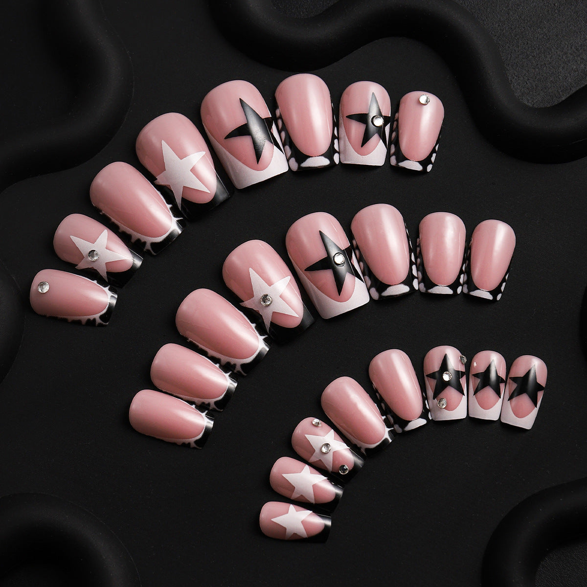 No.F689 Star Leopard Print Fingernails Patch 24pcs/Set