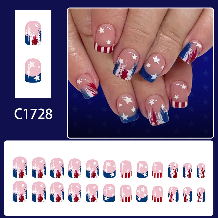 No.JNU6 Striped Fingernails Patch 24pcs/Set