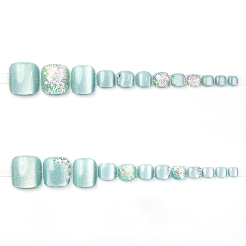 No.654 Sky Blue Cat's Eye Toenails Patch 24pcs/Set