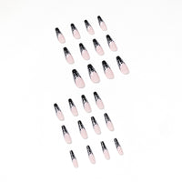 No.F189 Black Flame Long Fingernails Patch 24pcs/Set