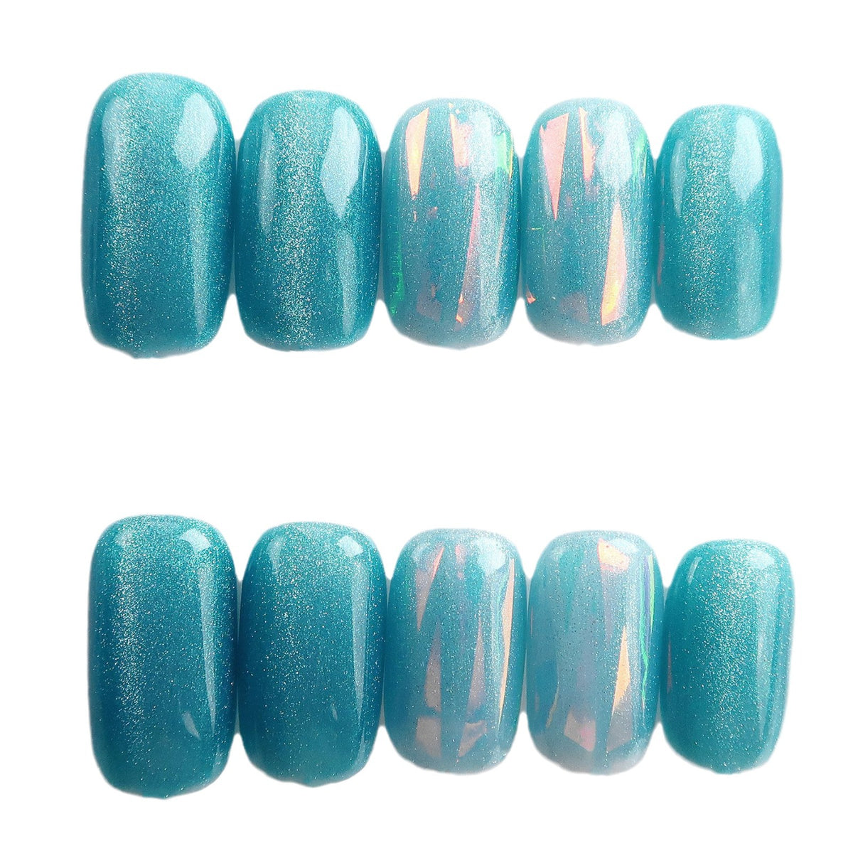 No.F660 Blue Cat's Eye Fingernails Patch 24pcs/Set