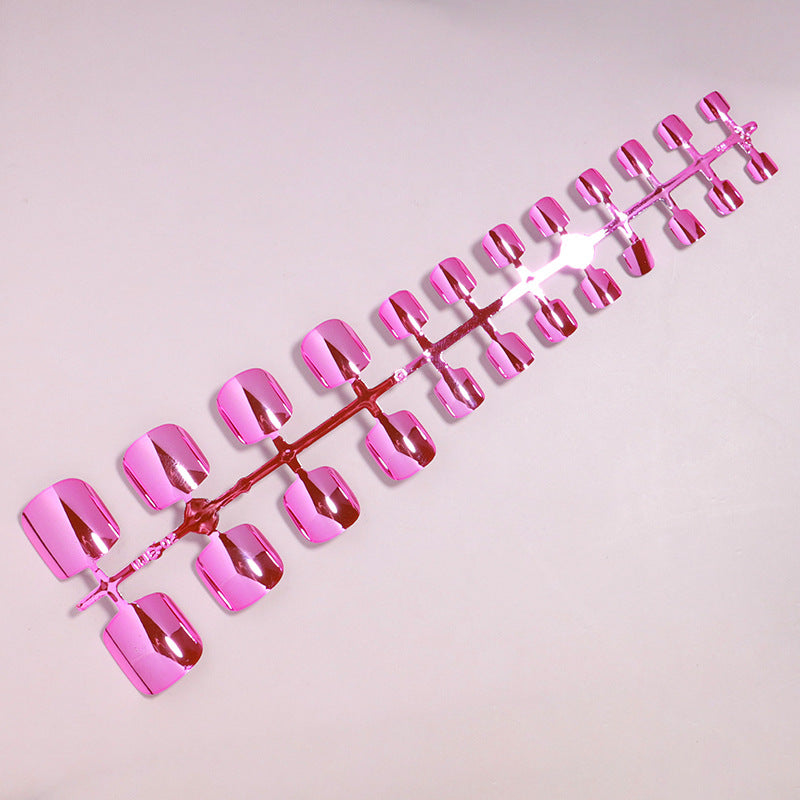 No.777 Pink Mirror Toenails Patch 24pcs/Set