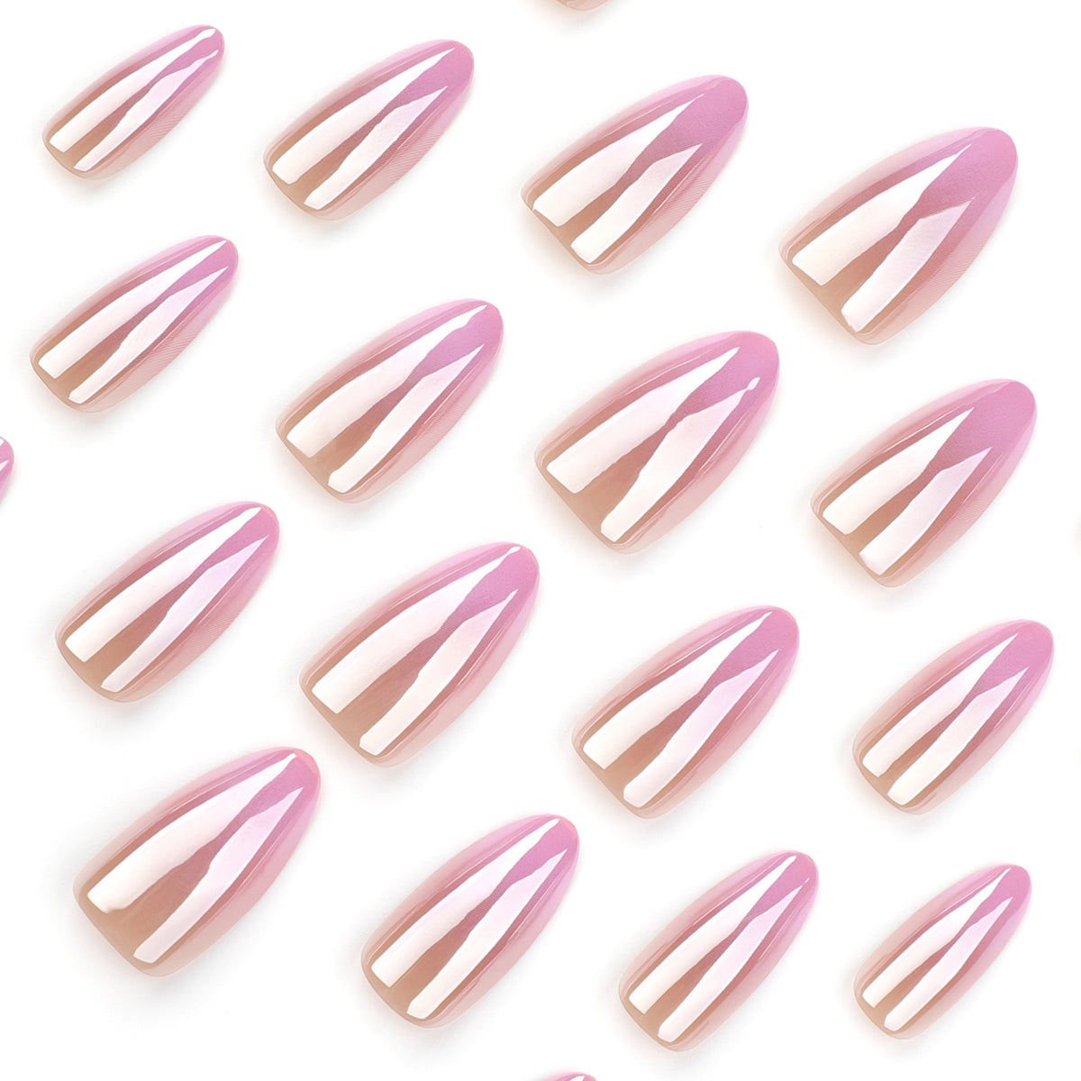 No.F423 Pink Gradient Fingernails Patch 24pcs/Set