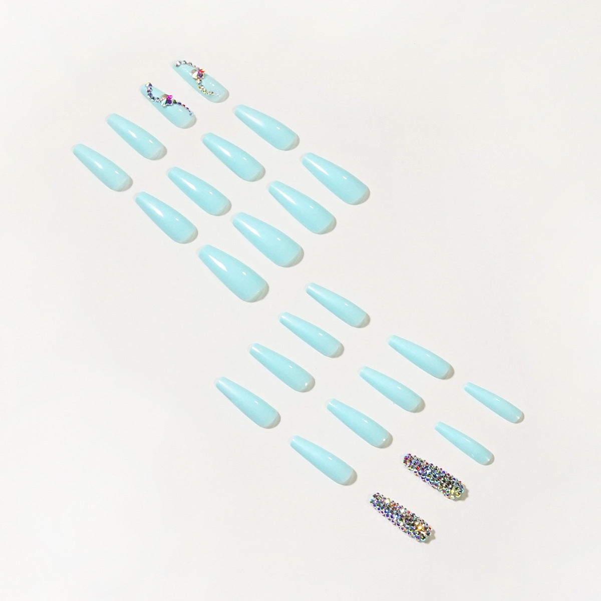 No.F824 Blue Fingernails Patch 30pcs/Set