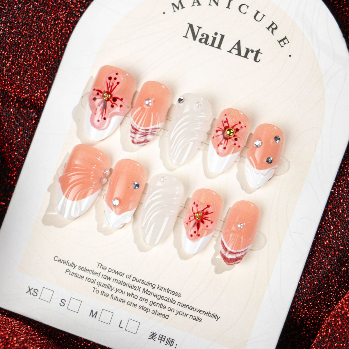 No.BH36 Flower Fingernails Patch 30pcs/Set