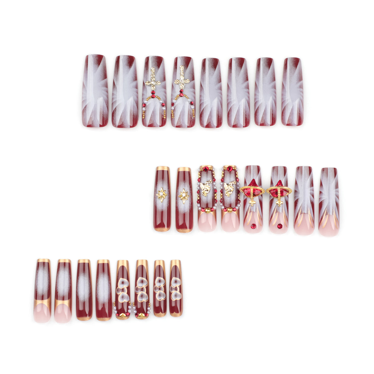 No.F353 Flash Diamond Fingernails Patch 24pcs/Set