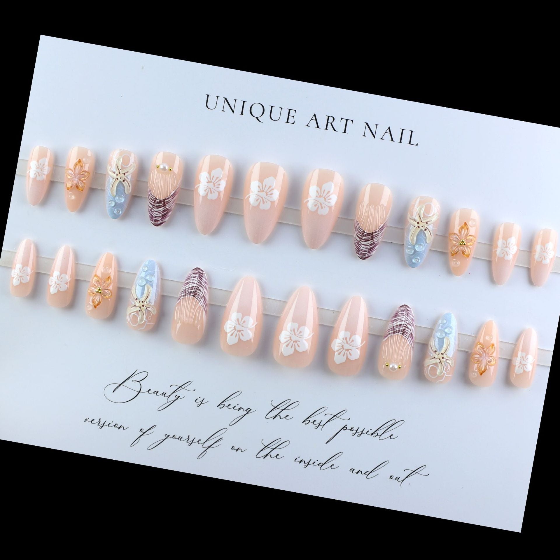 No.BH13 Flower Starfish Fingernails Patch 24pcs/Set