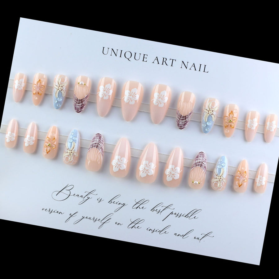 No.BH13 Flower Starfish Fingernails Patch 24pcs/Set