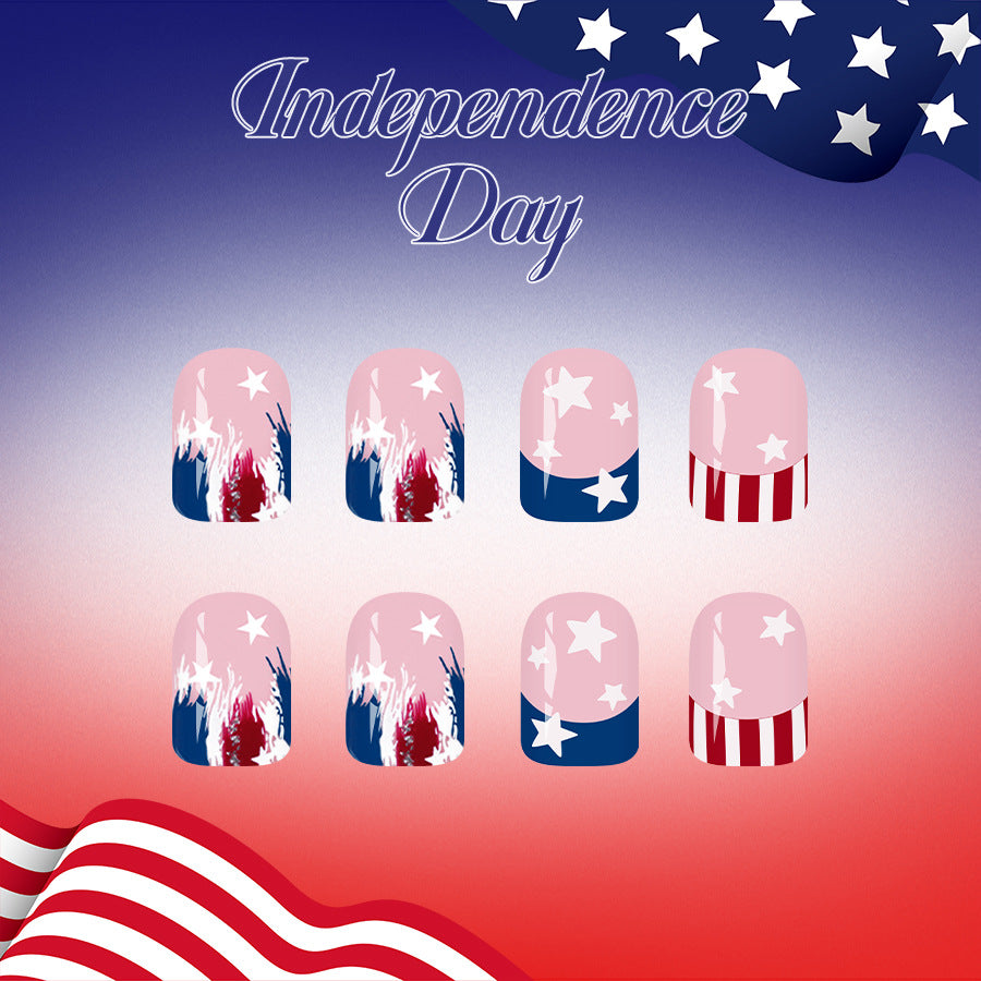 No.JNU6 Striped Fingernails Patch 24pcs/Set