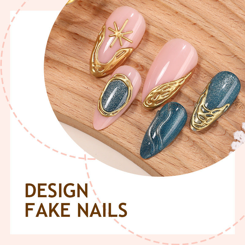 No.F567 Blue Cat's Eye Fingernails Patch 24pcs/Set