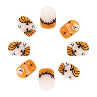 No.AW26 Halloween Pumpkin Fingernails Patch 24pcs/Set