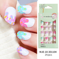 No.KD2 Cute Mini Kids Press on Fingernails 24pcs/Set