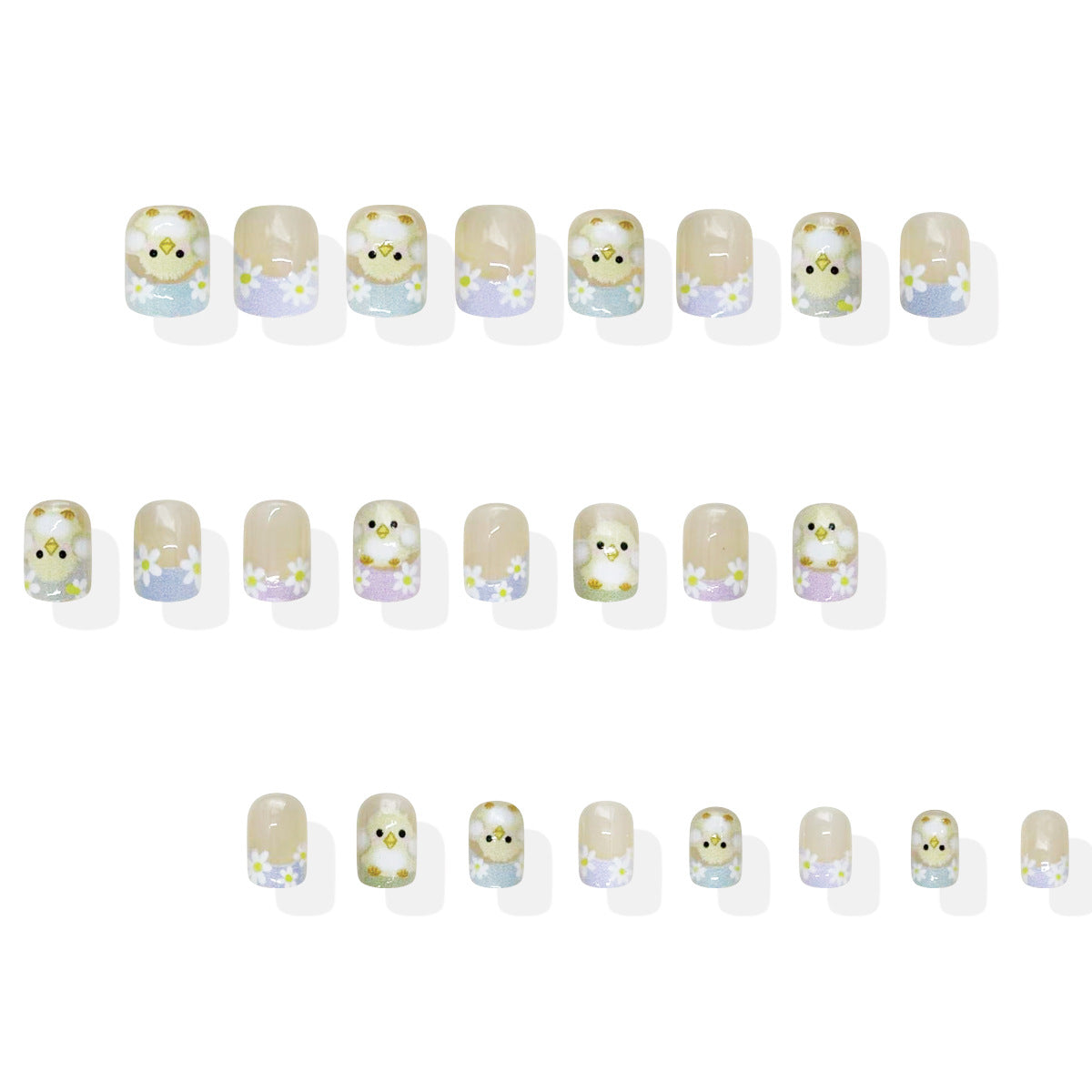 No.ET12 Colorful Chicks Fingernails Patch 24pcs/Set