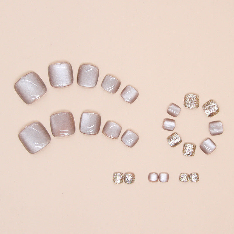 No.136 Pink Cat Eye False Toenail 24pcs/Set